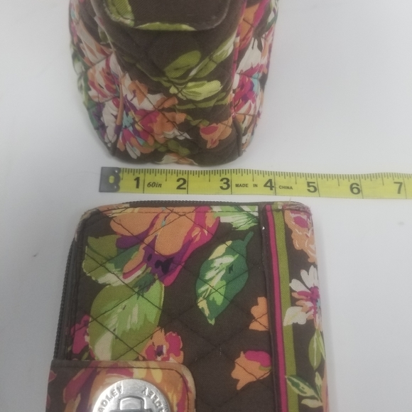 Vera Bradley English Rose Quilted Cassidy Shoulder Bag Turn Lock Wallet Set of 2 - Picture 7 of 15